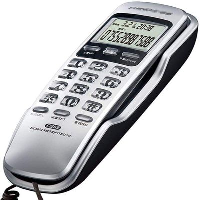 Nikos Wired Telephone Caller ID Large Button Table/Wall Home Office Fixed Landline (Color : Black) Colour Name:White (Color : Gray)