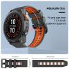 U-LIMVE Watch Band for Garmin Fenix 8 47mm/Fenix 7/Fenix 6/Fenix 5/Epix Pro 47mm, 22mm Silicone QuickFit Replacement Bands view 4