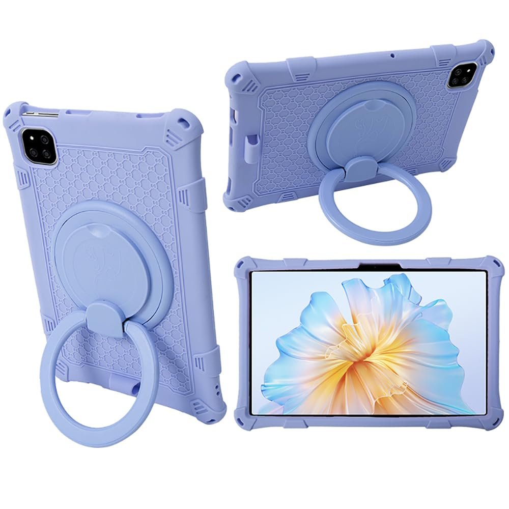 AKNICI Case for ALLDOCUBE iPlay60 Tablet 11 inch, Soft Silicone Protective Cover with 360+ 180Rotating Adjustable Kickstand/Handle, Pencil Holder, Purple