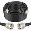 MOOKEERF CB Coax Cable 200FT, RG58 PL259 Coaxial Cable UHF Male to UHF Male Cable for CB Radio, Ham Radio, Amateur Radio, Antenna Analyzer, SWR Meter, Black view 1