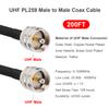 MOOKEERF CB Coax Cable 200FT, RG58 PL259 Coaxial Cable UHF Male to UHF Male Cable for CB Radio, Ham Radio, Amateur Radio, Antenna Analyzer, SWR Meter, Black view 2