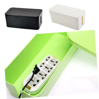 Veemoon Power Cord Storage Box Wire Organizer Power Strip Organizer Data Headset Scratch Resistant Plastic