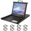 1U Rack Mount KVM Console - 17" Rackmount Monitor Keyboard and 8 Port VGA KVM Switch, OSD Hotkey Button Switching, 1280X1024 60Hz, 50,000 MTBF, for Windows,Linux,Mac,Sun, 8 USB VGA KVM Cables Included view 1