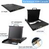 1U Rack Mount KVM Console - 17" Rackmount Monitor Keyboard and 8 Port VGA KVM Switch, OSD Hotkey Button Switching, 1280X1024 60Hz, 50,000 MTBF, for Windows,Linux,Mac,Sun, 8 USB VGA KVM Cables Included view 2