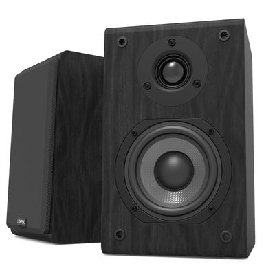 LONPOO Passive Bookshelf Speakers, 75W x 2 Classic Wooden Near Field Monitors with 4-Inch Carbon Fiber Woofer &1-Inch Silk Domed Tweeter 2-Way Loudspeakers,Amplifier Required (Not Inlcuded)