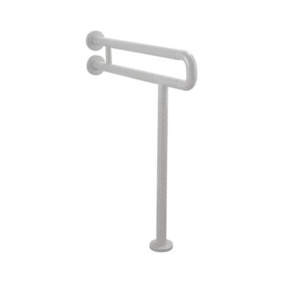 GeRRiT Handrails Handicap Rails Wall Mount Safety Hand Rail Non-Slip Banister U-Shaped Industrial Pipe Stair Handrail Toilet Handrails for Outdoor Indoor Stair Porch (Color : White, Size : 60cm/24in)