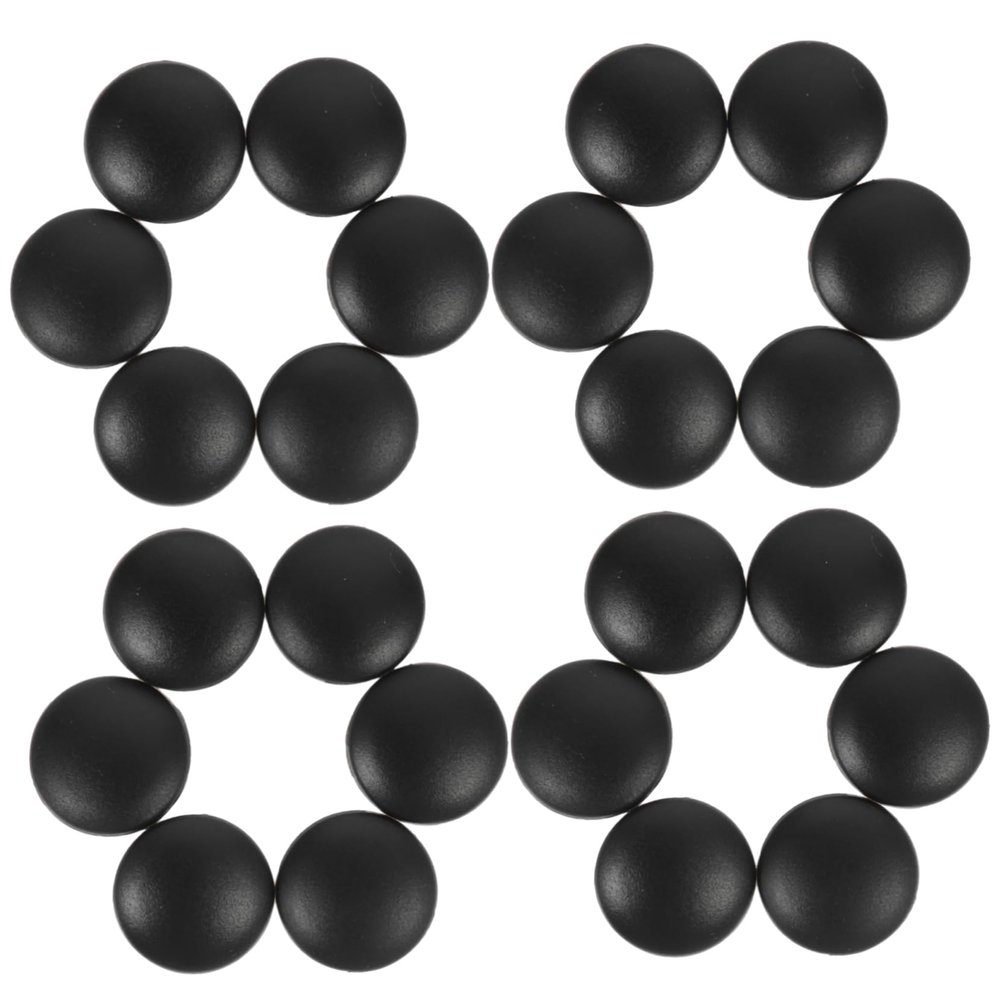 FOMIYES 20 Pairs Round Skid Ring Protective Cover Increased, 1.4x1.4x0.6cm, Black