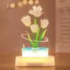 3D Tulip Night Light, USB Charging LED Nightlight Tulip Flower Table Lamp Bedside Table Lamp for Women, Birthday, Anniversary, Mother's Day for Room Decorating(Champagne) view 4