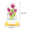3D Tulip Night Light, USB Charging LED Nightlight Tulip Flower Table Lamp Bedside Table Lamp for Women, Birthday, Anniversary, Mother's Day for Room Decorating(Purple) view 2
