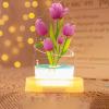 3D Tulip Night Light, USB Charging LED Nightlight Tulip Flower Table Lamp Bedside Table Lamp for Women, Birthday, Anniversary, Mother's Day for Room Decorating(Purple) view 3