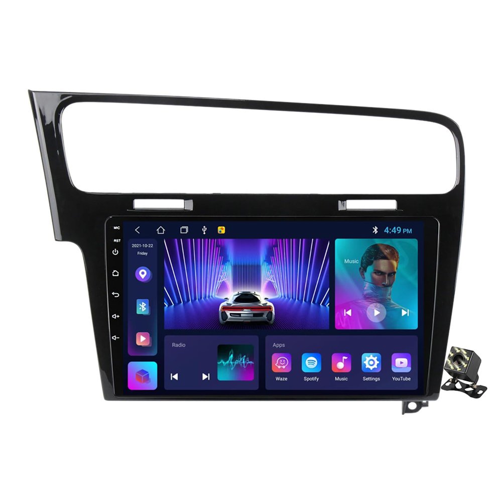 10" Screen Car Stereo Radio Navigation GPS for Volkswagen VW Golf 7 2012-2020 Android 12 Multimedia Player with BT WiFi 4G Steering Wheel Control CarPlay FM+Backup Camera,M100cp/1+32g