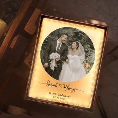 Drawelry Personalized Spotify Plaque Picture Mirror Lamp Custom Photo Name LED Night Light Makeup Mirror Home Decor Mother's Day Birthday Gifts for Women Girls Mom Wife Girlfriend (for Couples)