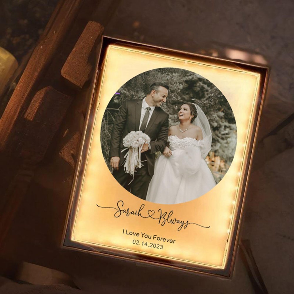 Drawelry Personalized Spotify Plaque Picture Mirror Lamp Custom Photo Name LED Night Light Makeup Mirror Home Decor Mother's Day Birthday Gifts for Women Girls Mom Wife Girlfriend (for Couples)