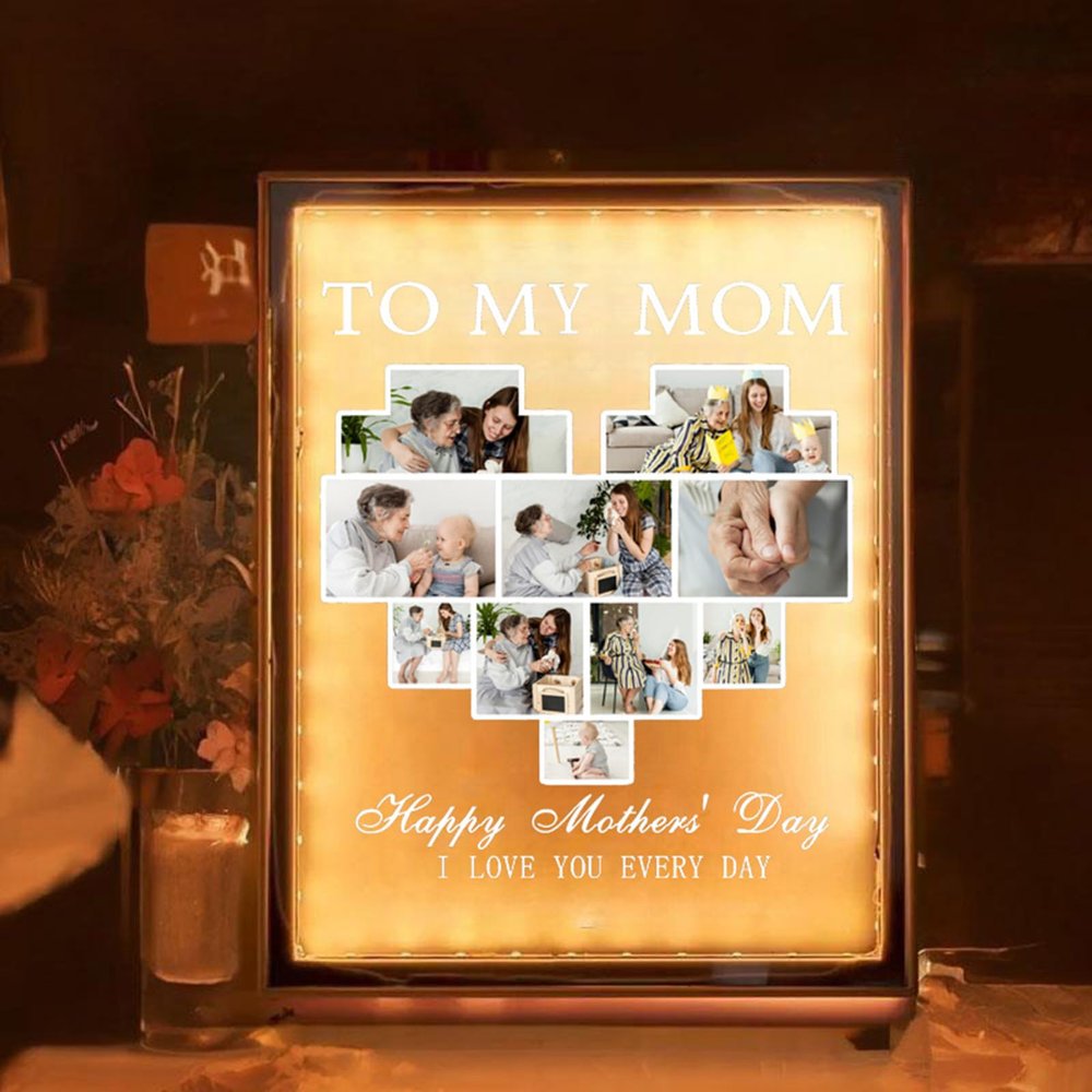 Drawelry Personalized Spotify Plaque Picture Mirror Lamp Custom Photo Name LED Night Light Makeup Mirror Home Decor Mother's Day Birthday Gifts for Women Girls Mom Wife Girlfriend (with Photo)