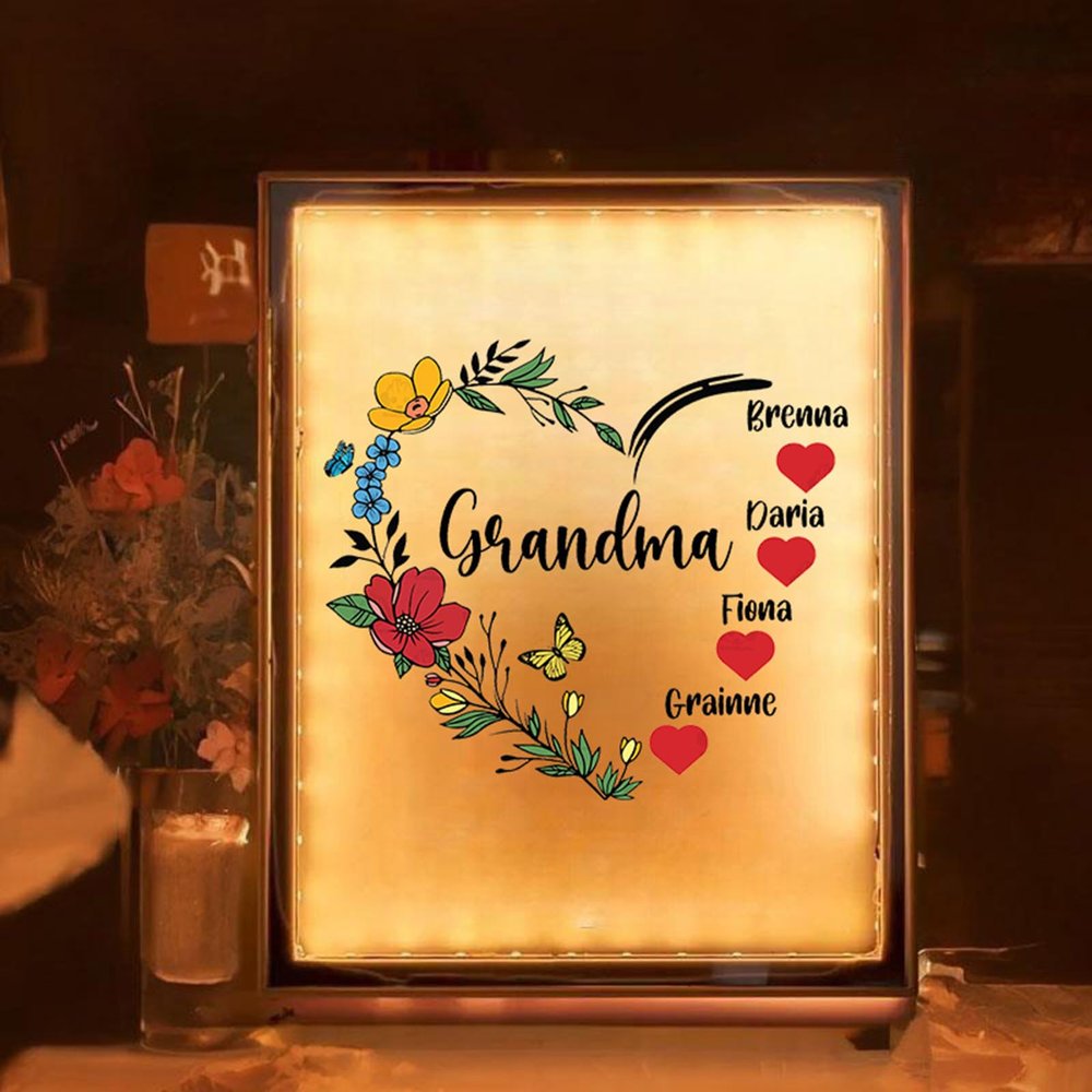 Drawelry Personalized Spotify Plaque Picture Mirror Lamp Custom Photo Name LED Night Light Makeup Mirror Home Decor Mother's Day Birthday Gifts for Women Girls Mom Wife Girlfriend (with Flower)