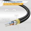 Yunsufiberpro 330ft / 100m Armored OD-5mm OS2 ST to ST Single Mode Fiber Cable, ST-ST Fiber Optic Patch Cord, Duplex 9/125um SMF Optical Jumper, Black view 2