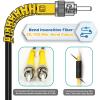 Yunsufiberpro 330ft / 100m Armored OD-5mm OS2 ST to ST Single Mode Fiber Cable, ST-ST Fiber Optic Patch Cord, Duplex 9/125um SMF Optical Jumper, Black view 3
