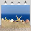 chnywork 10x8ft Summer Beach Starfish and Sea Shells Backdrop Sandy Beach Background for Luau Party Decor Summer Hawaii Party Kids Adults Portrait Photoshoot Props Wallpaper view 1