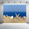 chnywork 10x8ft Summer Beach Starfish and Sea Shells Backdrop Sandy Beach Background for Luau Party Decor Summer Hawaii Party Kids Adults Portrait Photoshoot Props Wallpaper view 2