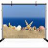 chnywork 10x8ft Summer Beach Starfish and Sea Shells Backdrop Sandy Beach Background for Luau Party Decor Summer Hawaii Party Kids Adults Portrait Photoshoot Props Wallpaper view 3