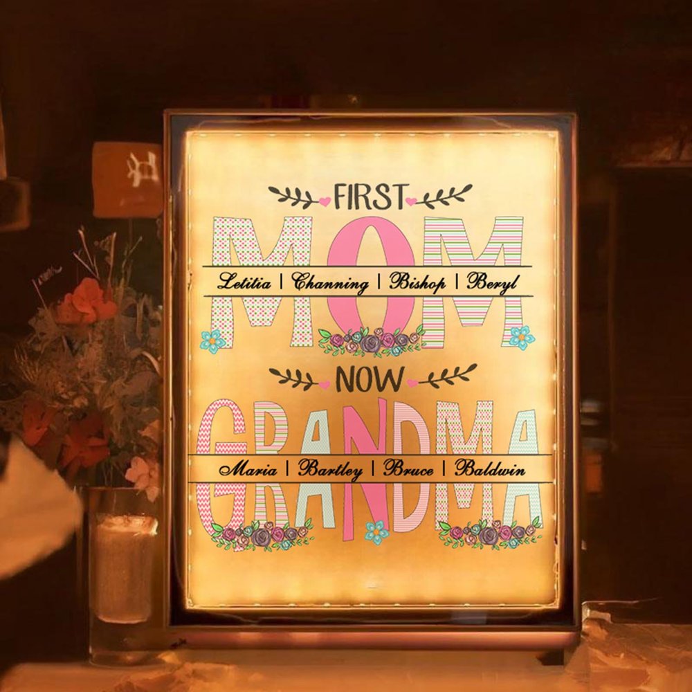Drawelry Personalized Spotify Plaque Picture Mirror Lamp Custom Photo Name LED Night Light Makeup Mirror Home Decor Mother's Day Birthday Gifts for Women Girls Mom Wife Girlfriend (for Mom)