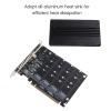 XUYUH SSD to PCIE Adapter NVME M-Key PCIEX16 4 RAIDs PCI-E Split Card Support 4NVME SSD 2230/42/60/80 Aluminum Heatsink, 19.5x13x3.2CM view 2