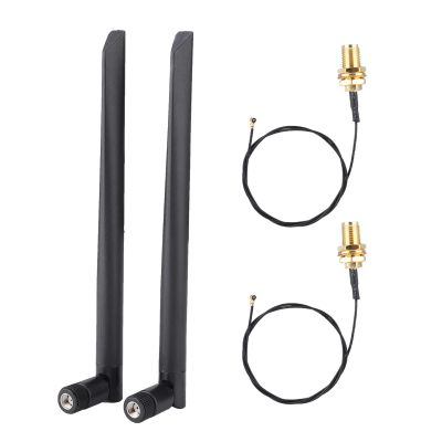MUNEFE 2PCS M.2/NFF Network Card Cable and 2X 6DBi enna, Network Card Cable Network Cable Copper for Intel 9260NW