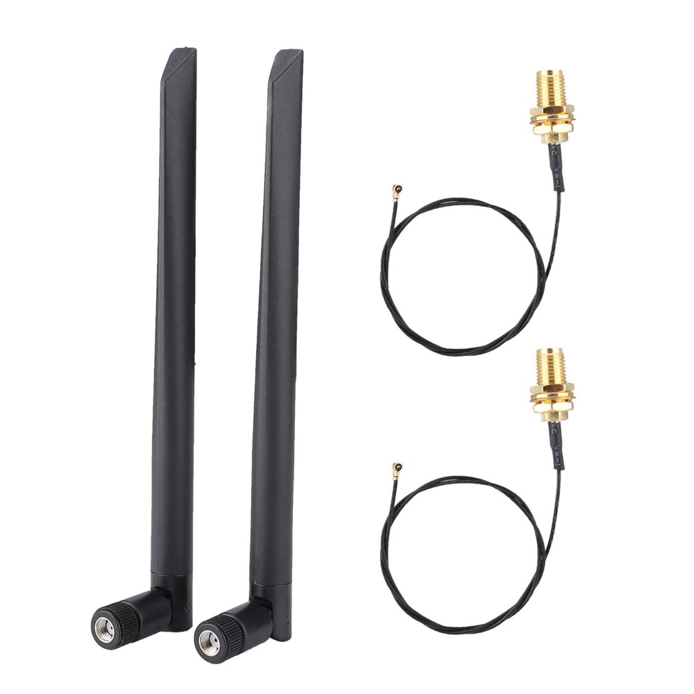 MUNEFE 2PCS M.2/NFF Network Card Cable and 2X 6DBi enna, Network Card Cable Network Cable Copper for Intel 9260NW