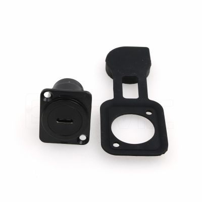 Eonvic USB Type C 3.1 Panel Mount Coupler Thread Fixed USB Connector Female to Female, Anti-Loosening Seal Dustproof Cover for Dashboard (Black Square USB Type C, 5 Pack)