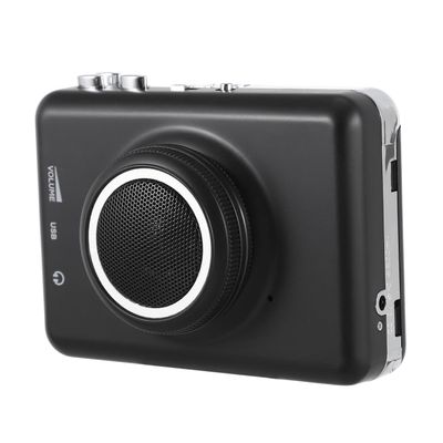 Homoyoyo 0.5w USB Cassette Tape to Converter with Detachable Speaker Portable Personal Tape Player for Easy Playback and Transfer Compatible with Laptops and USB Devices Black Color