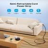 TROND Power Strip Flat Plug - Extension Cord 10FT Semi-Retractable, Power Strip with 3 AC Outlets 3 USB Ports (2 USB C), Ultra Thin Flat Plug, Cruise Ship Essentials, for Home, Hotel, Office view 2
