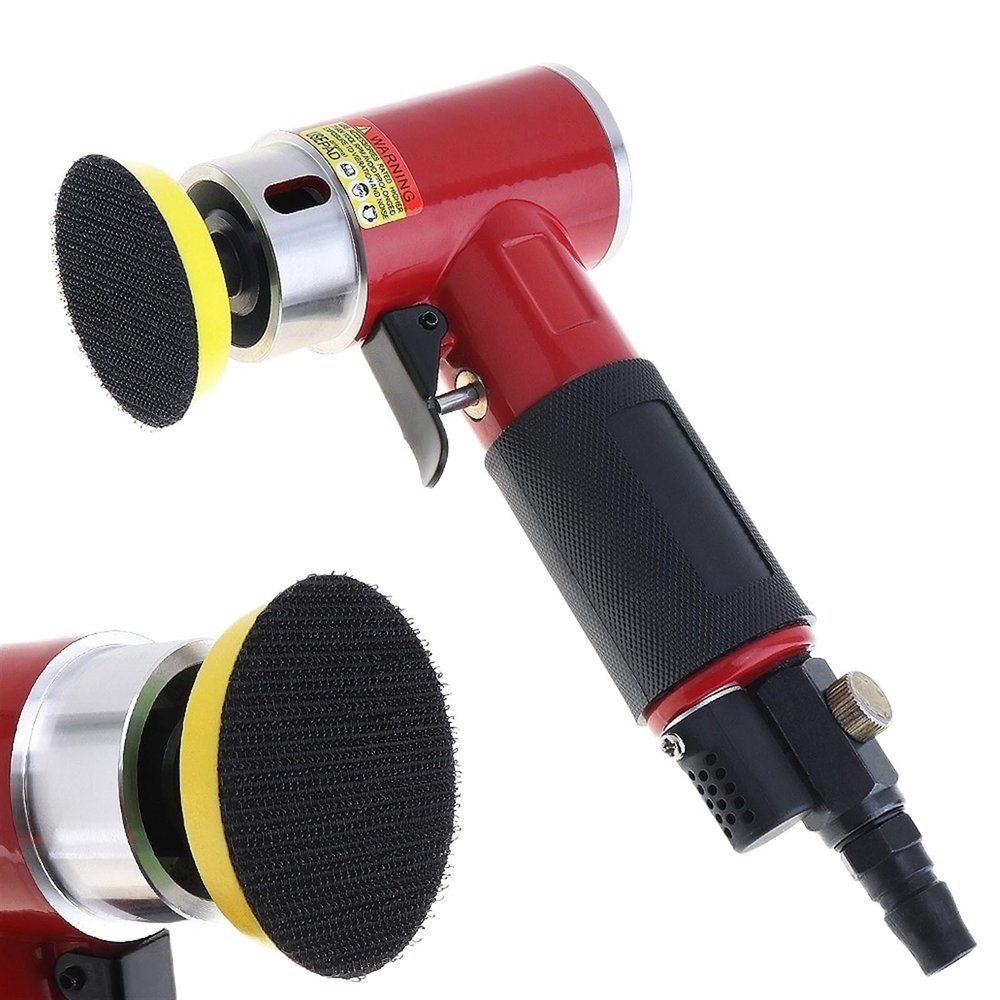 2 Inch Straight Heart High-speed Mini Pneumatic Sanding Machine with Push Switch and Sanding Pad for Polishing