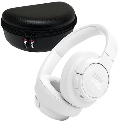 JBL Tune 770NC Wireless Over Ear Noise Cancelling Headphone with gSport Case (White)