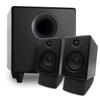 Audioengine A2 Black Desktop Speakers with S8 Black Subwoofer and DS1 Stands view 1