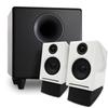 Audioengine A2 White Computer Speakers with S8 Black Subwoofer and DS1 Stands view 1