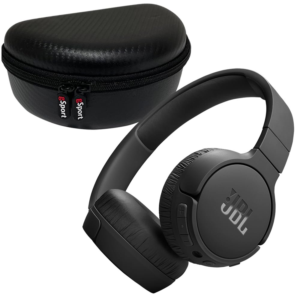 JBL Tune 670NC Wireless On Ear Noise Cancelling Headphone with gSport Case (Black)