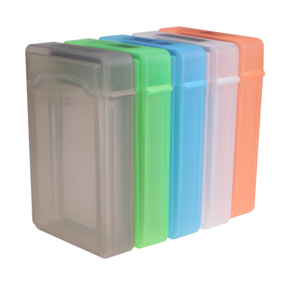 DOITOOL 5pcs Portable Hard Drive Storage Case Durable Plastic Protector with Strong Snap Lock Mixed Colors for Organizing Digital Accessories
