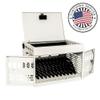 12 Device Portable Charging Station for Tablets, iPads, Chromebooks, and Laptop Computers with Lock, Surge Protection, for Classroom or Office (White) view 2