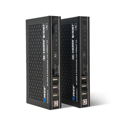 OREI 8K KVM eARC HDMI Extender Balun HDBaseT 3.0 UltraHD 4K @ 120Hz 4:4:4 Over Single CAT6/7 Cable with USB, VRR, LAN, Dolby Vision, CEC, ARC & IR Support, RS-232 Up to 330 Ft Audio Out - PoC