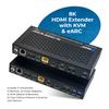 OREI 8K KVM eARC HDMI Extender Balun HDBaseT 3.0 UltraHD 4K @ 120Hz 4:4:4 Over Single CAT6/7 Cable with USB, VRR, LAN, Dolby Vision, CEC, ARC & IR Support, RS-232 Up to 330 Ft Audio Out - PoC view 2