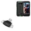 BoxWave Smart Gadget Compatible with Doogee S41T - AllReader SD Card Reader, microSD Card Reader SD Compact USB - Jet Black view 1