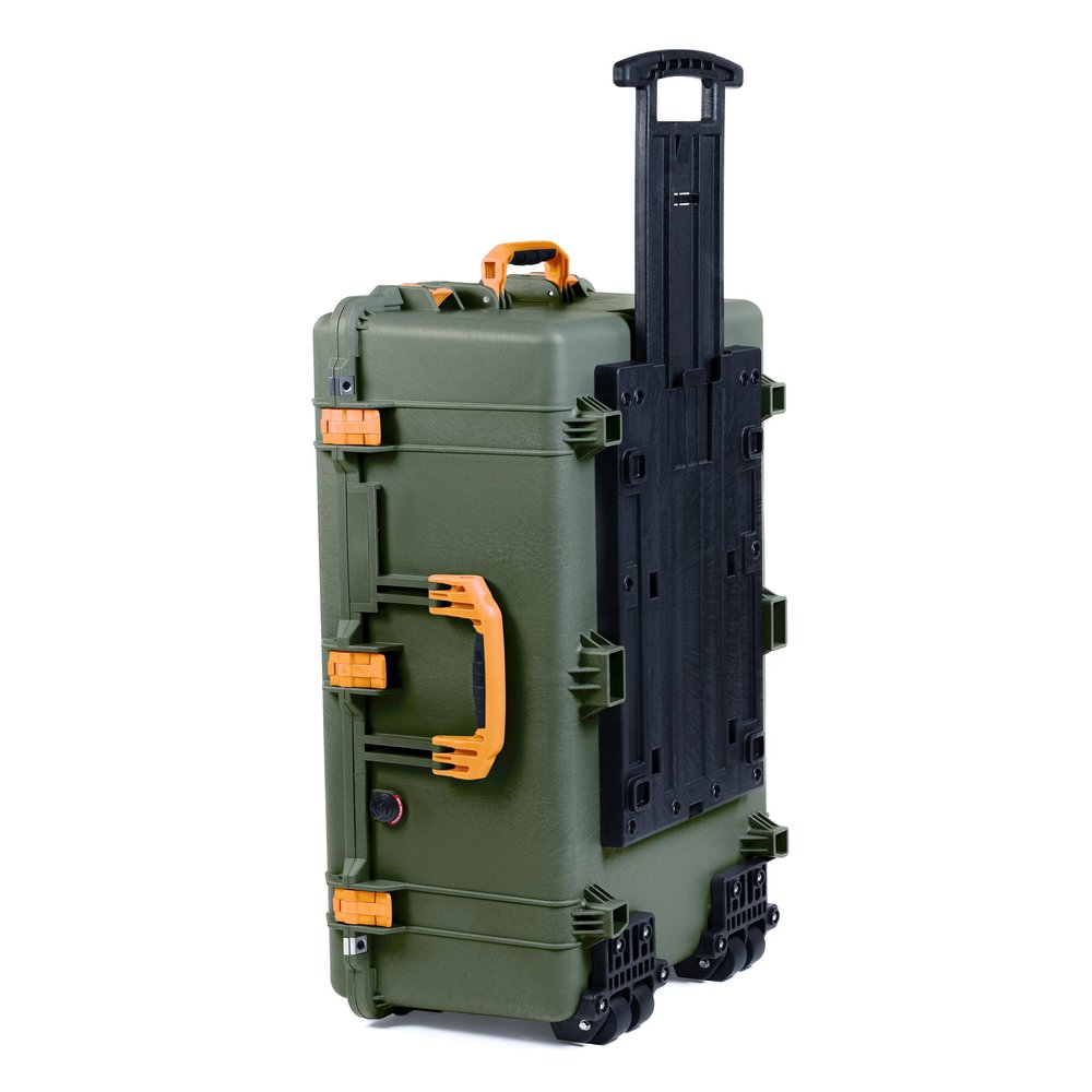 OD Green Pelican 1650 Large Case - Comes with Pick & Pluck Foam - Yellow Handles & Latches.