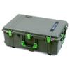 ColorCase Pelican 1650 Case OD Green - Large Sized Waterproof Rolling Case with Grey Padded Dividers & Mesh Lid Organizer - Lime Green Handles & Latches view 2