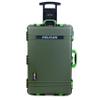 ColorCase Pelican 1650 Case OD Green - Large Sized Waterproof Rolling Case with Grey Padded Dividers & Mesh Lid Organizer - Lime Green Handles & Latches view 3