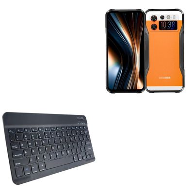 BoxWave Keyboard Compatible with Doogee V20S - SlimKeys Bluetooth Keyboard, Portable Thin with Chiclet-Style Keys - Jet Black