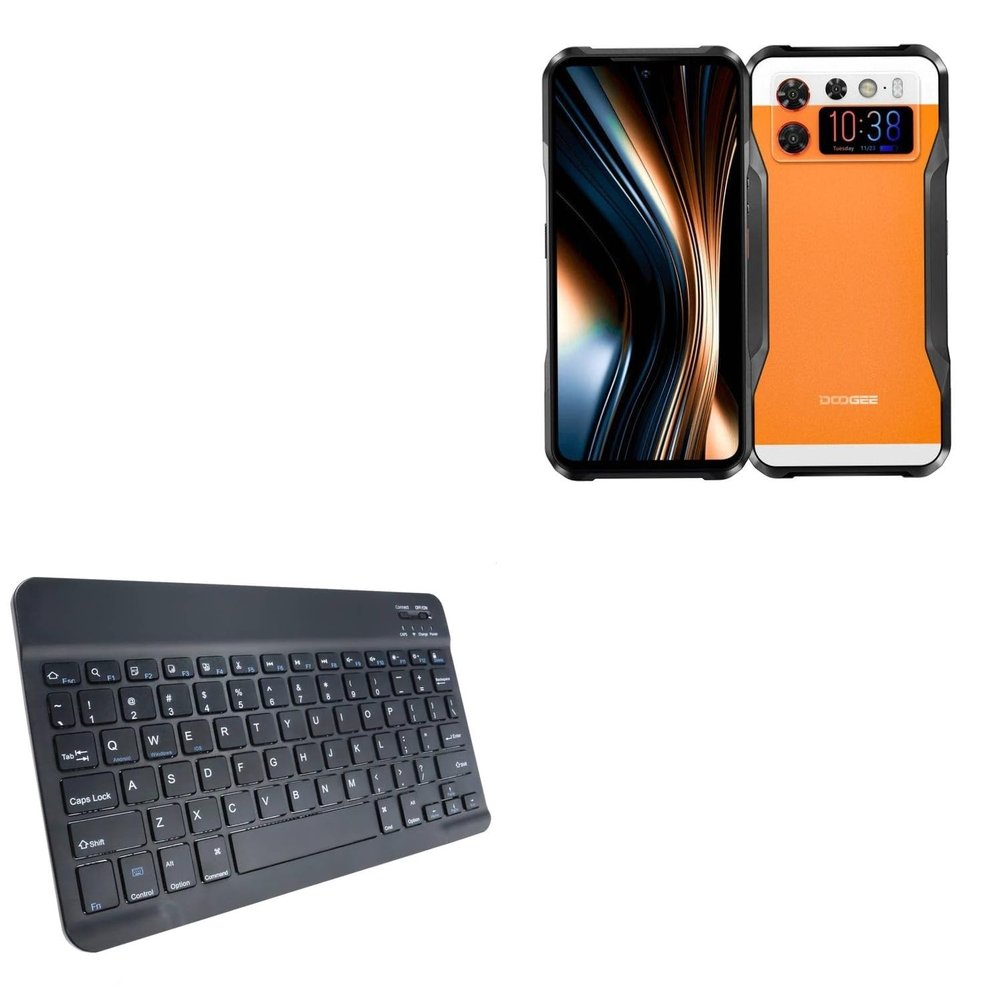 BoxWave Keyboard Compatible with Doogee V20S - SlimKeys Bluetooth Keyboard, Portable Thin with Chiclet-Style Keys - Jet Black