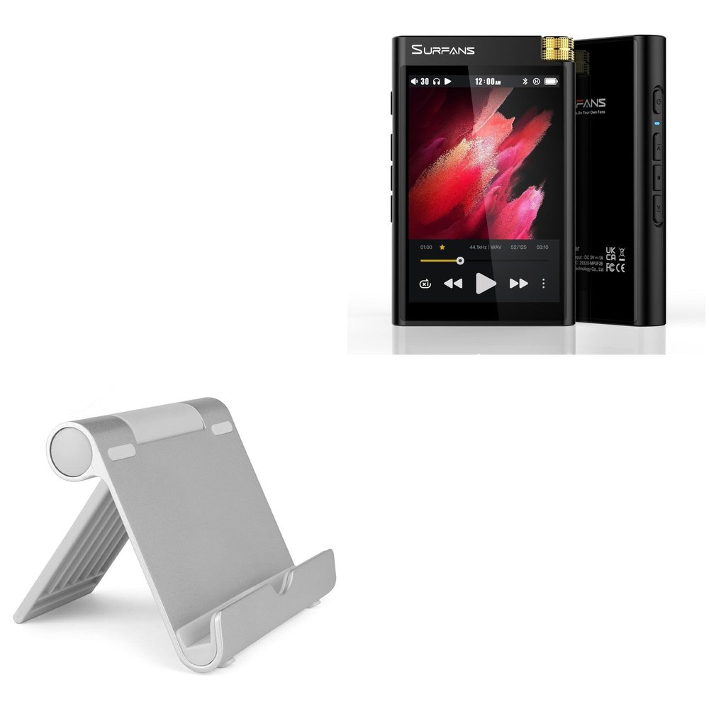 BoxWave Stand and Mount Compatible with Surfans F28 (4 in) - VersaView Aluminum Stand, Portable, Multi Angle Viewing Sturdy