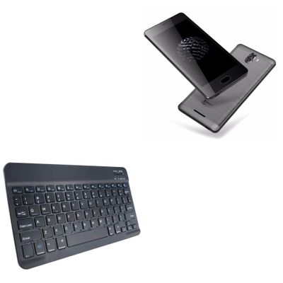 BoxWave Keyboard Compatible with Kenxinda S6 - SlimKeys Bluetooth Keyboard, Portable Thin with Chiclet-Style Keys - Jet Black