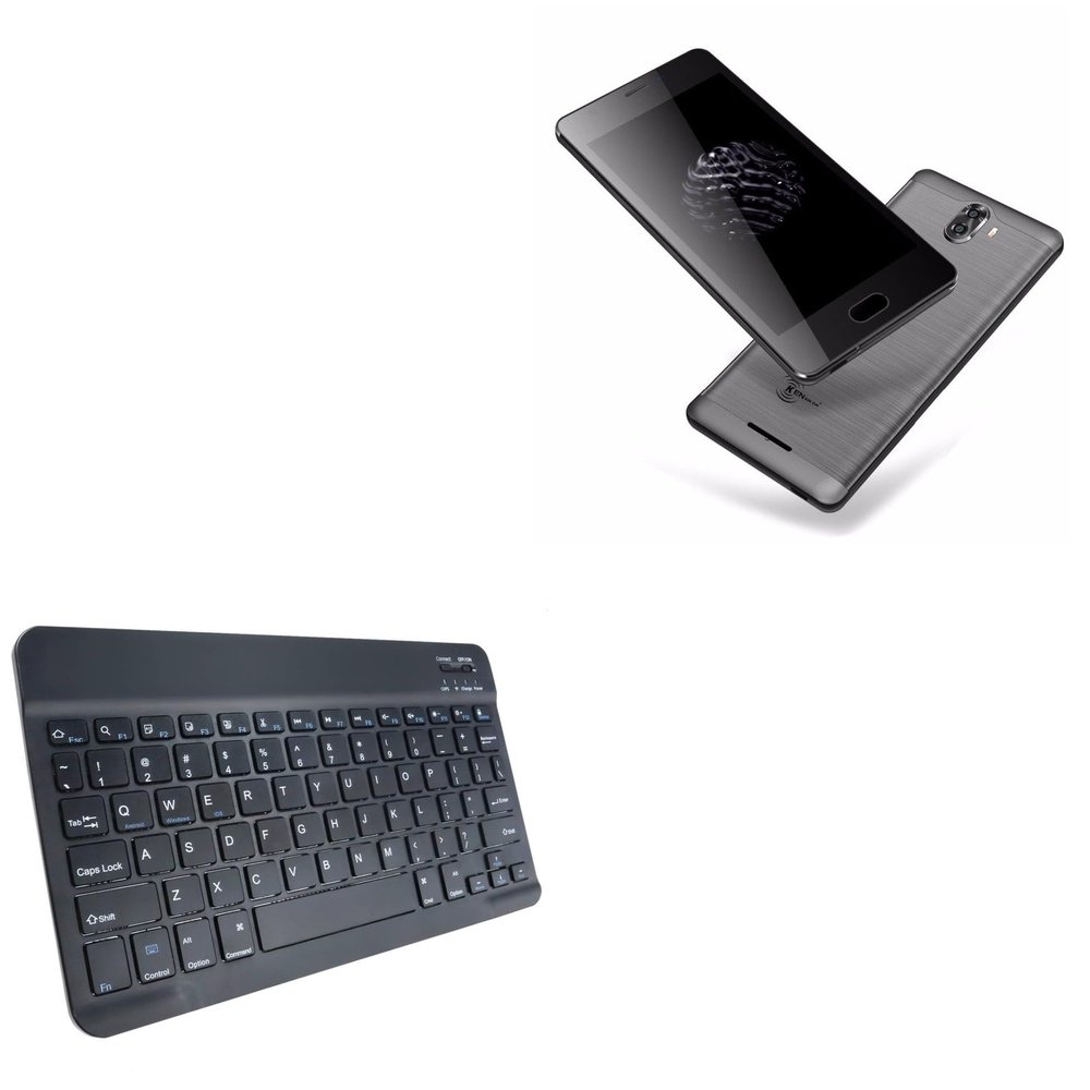 BoxWave Keyboard Compatible with Kenxinda S6 - SlimKeys Bluetooth Keyboard, Portable Thin with Chiclet-Style Keys - Jet Black