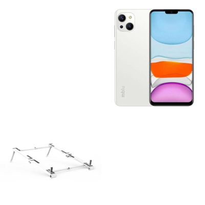 BoxWave Stand and Mount Compatible with Meizu M10S - Pocket Aluminum Stand 3-in-1, Portable Multi Angle Viewing Riser - Metallic Silver
